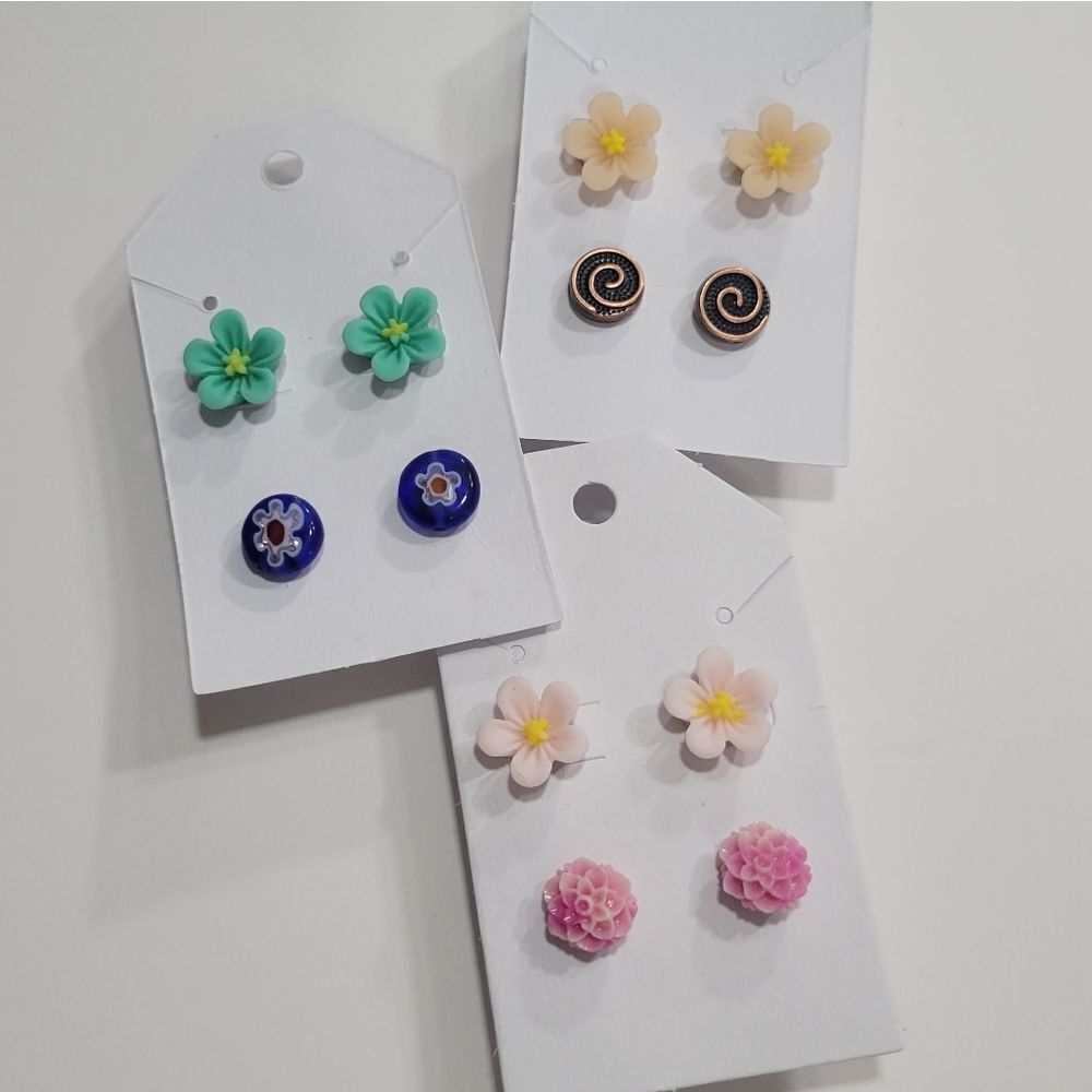 New handmade‎ bundle of floral colorful earrings